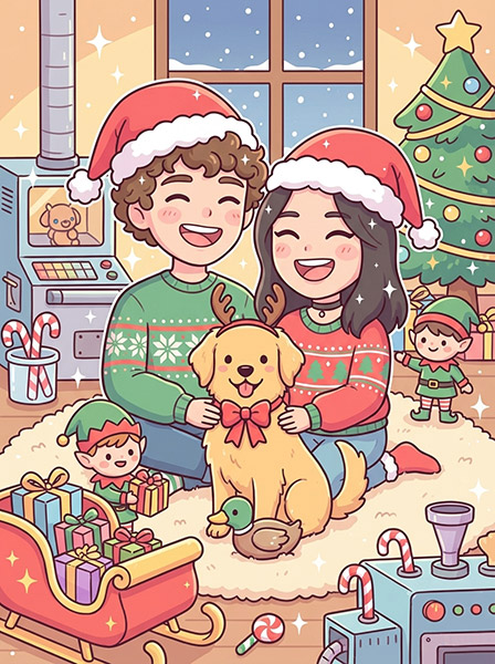 Chibi family at North Pole